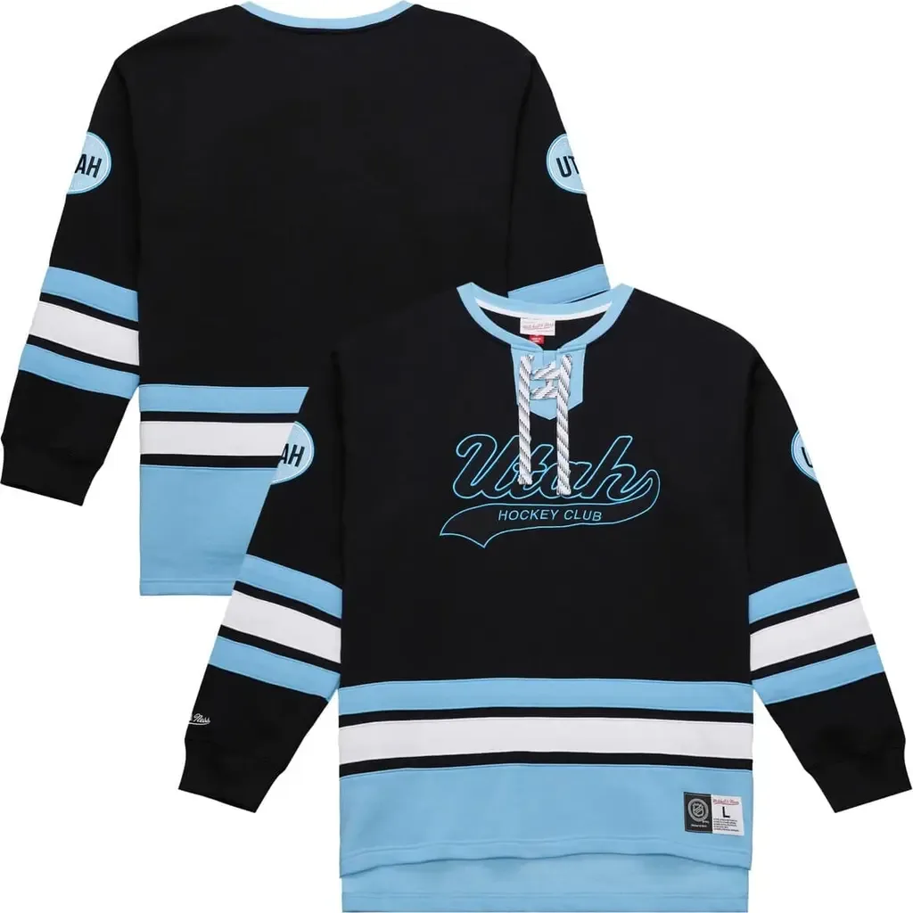 Mitchell & Ness Utah Mammoth Heritage Lace-Up Pullover Sweatshirt by Mitchell & Ness