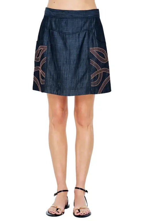 Mya Embroidered Tencel® Lyocell Miniskirt by CIEBON