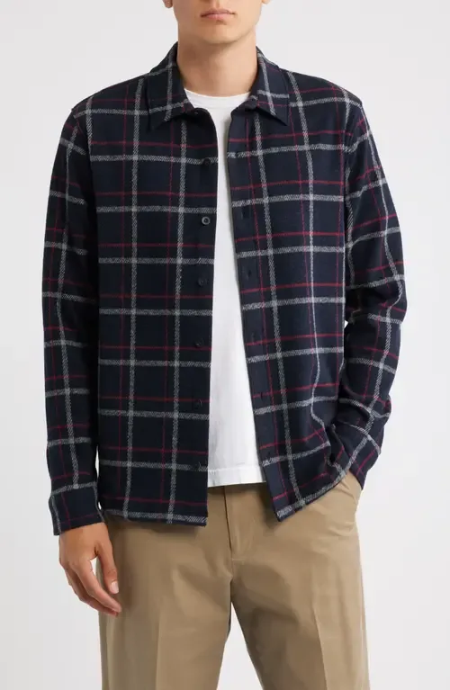 Continental Plaid Flannel Button-Up Shirt