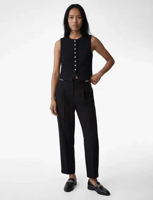Medium Rise Chain Detail Trousers by Koton