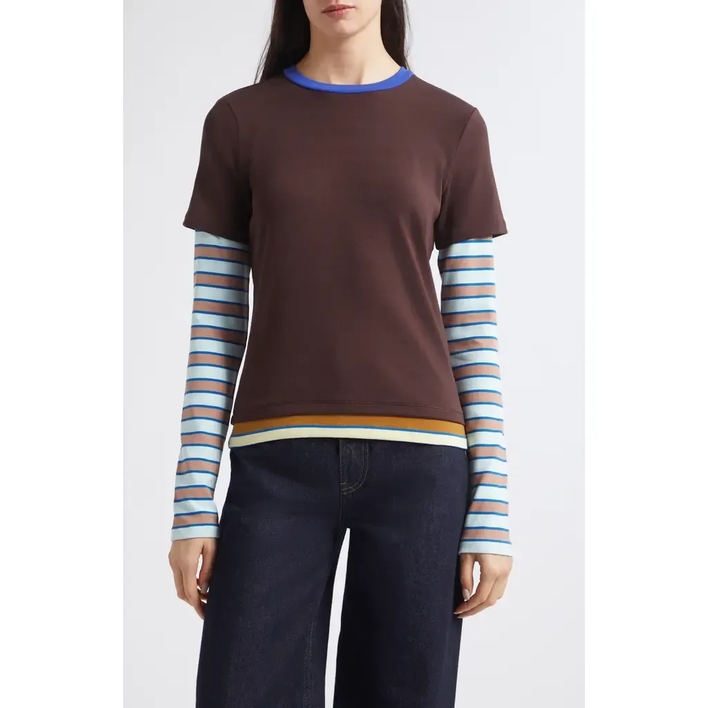 Dillon Layered Tee by STAUD
