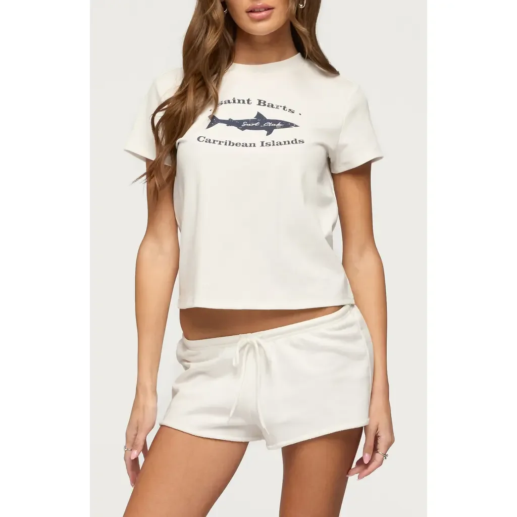 Surf Club Stretch Cotton T-Shirt by EDIKTED
