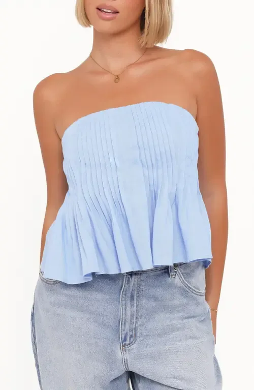 Cagnes Pintuck Pleat Strapless Top by Petal & Pup