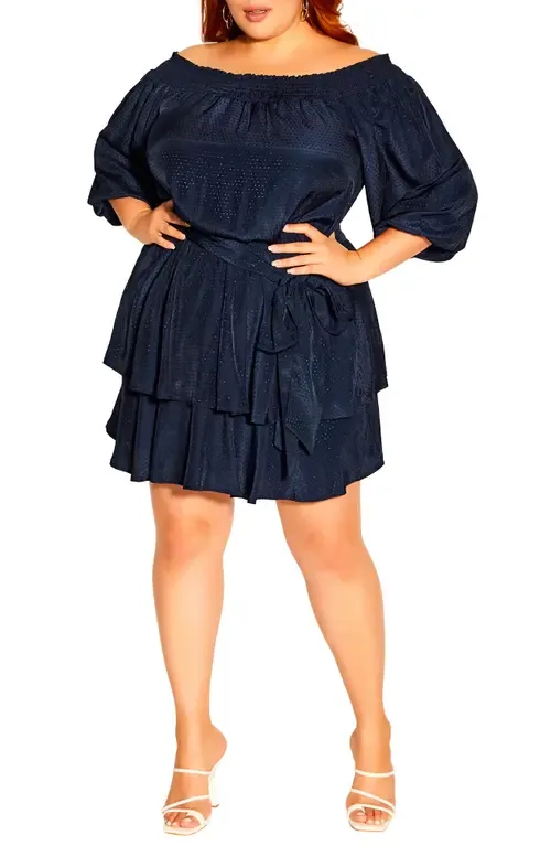 Maya Metallic Off the Shoulder Dress