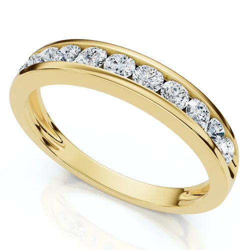 1/2Ct Diamond Wedding Ring Channel Set 14k Gold or Platinum Lab Grown EF/VS by Bliss Diamond
