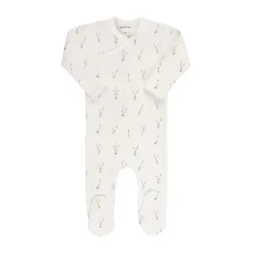 Cotton Ribbed Zipper Footie by Ely's & Co.