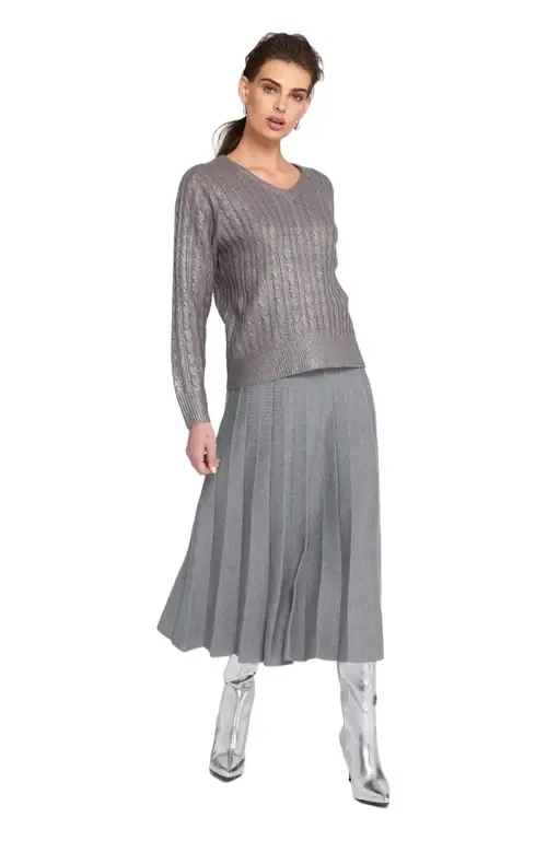 Pleated Sweater Skirt by ELLE Collection