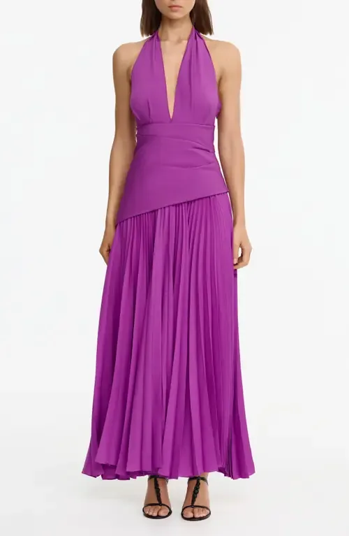 Kerrison Pleat Maxi Halter Gown by Acler