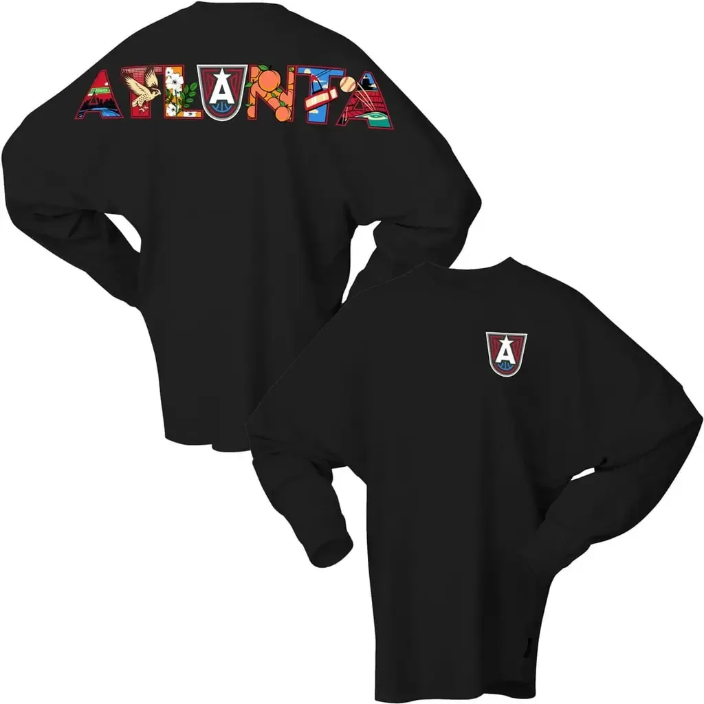 Spirit Jersey Atlanta Dream Oversized Preppy City Long Sleeve T-Shirt by SPIRIT JERSEY