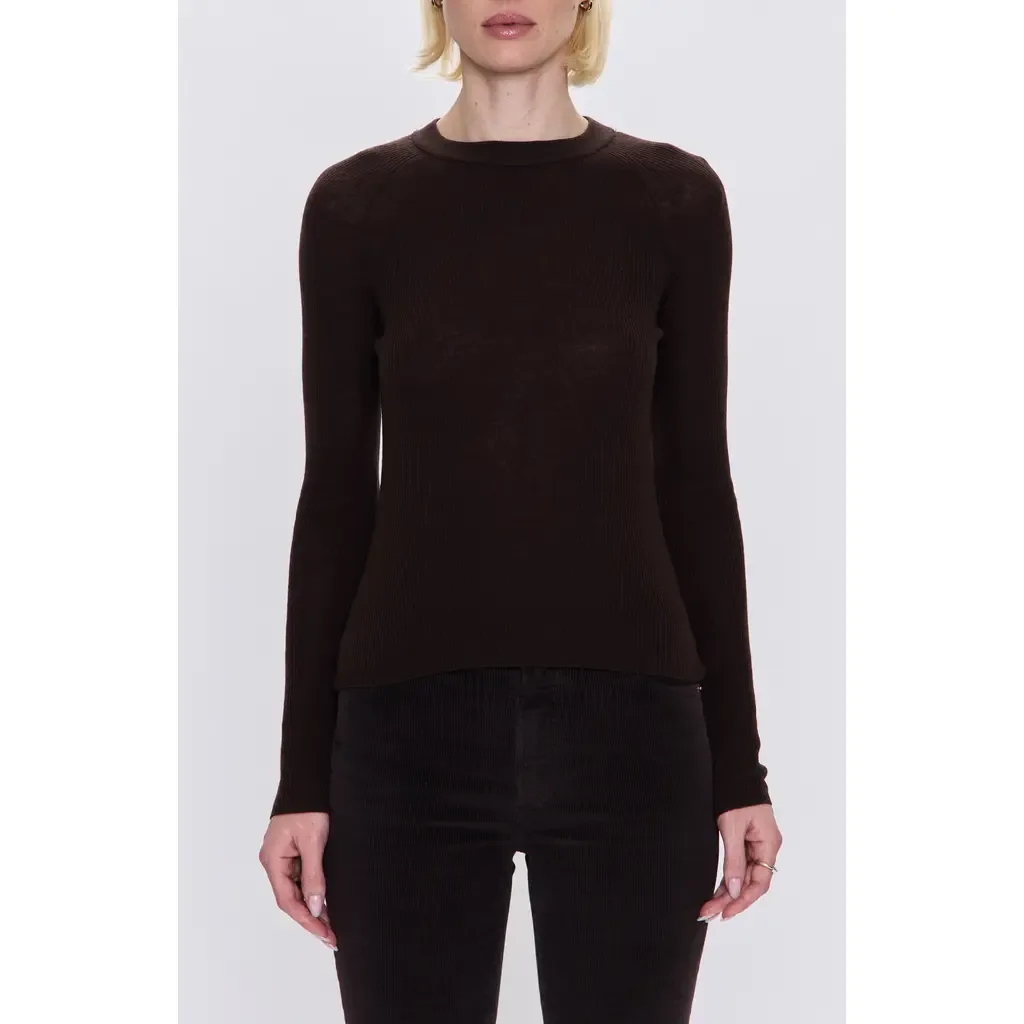 Juno Rib Long Sleeve Merino Wool Blend Top by Pistola