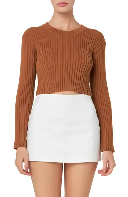 Crop Rib Sweater by English Factory
