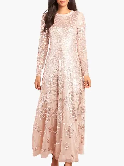 Rosanna Lattice Round Neck Gown