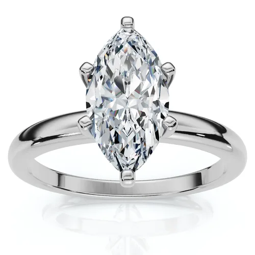 Certified 1Ct Marquise Diamond Engagement Ring 14k Gold Lab Grown by Bliss Diamond