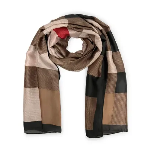 Checkered & Trimmed Ultrasoft Lightweight Scarf by Youzey