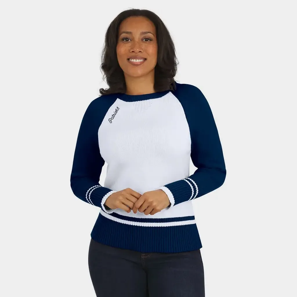 WEAR by Erin Andrews New England Patriots Colorblock Raglan Sweater by WEAR by Erin Andrews