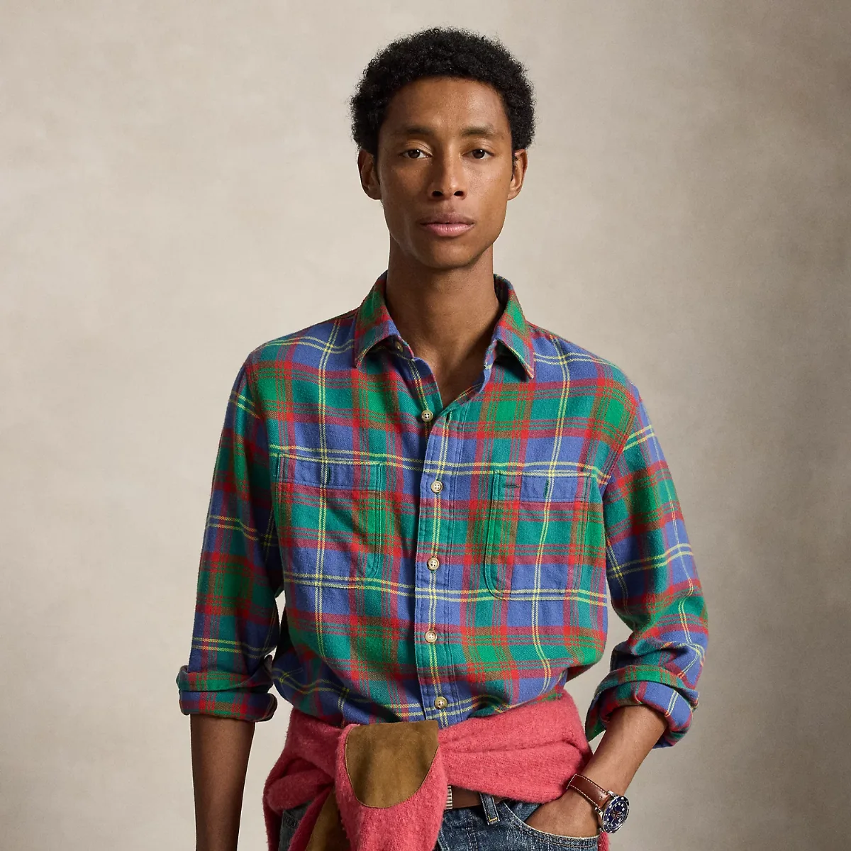 Classic Fit Plaid Twill Workshirt by Polo Ralph Lauren