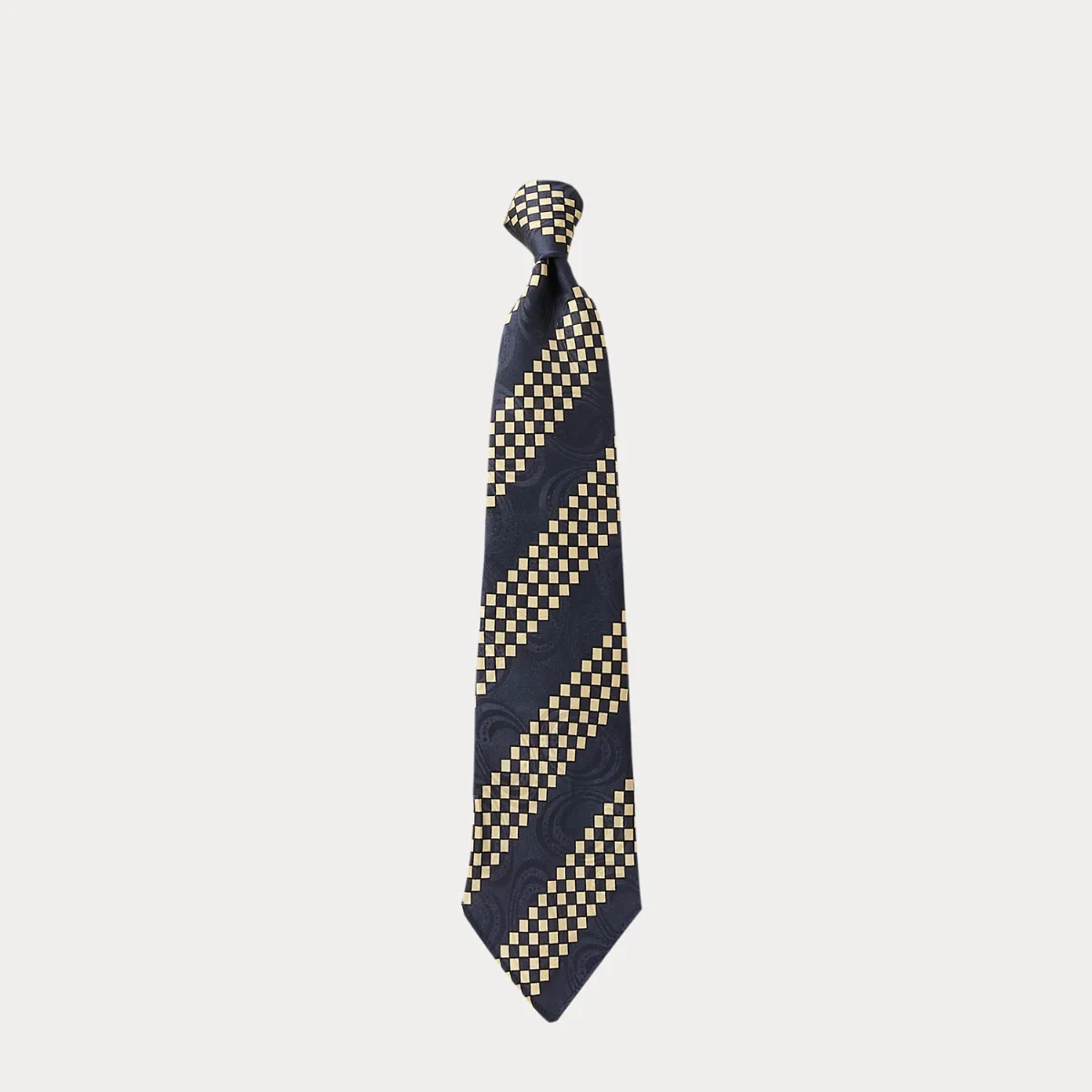 Handmade Checkered-Stripe Silk Tie by Ralph Lauren RRL