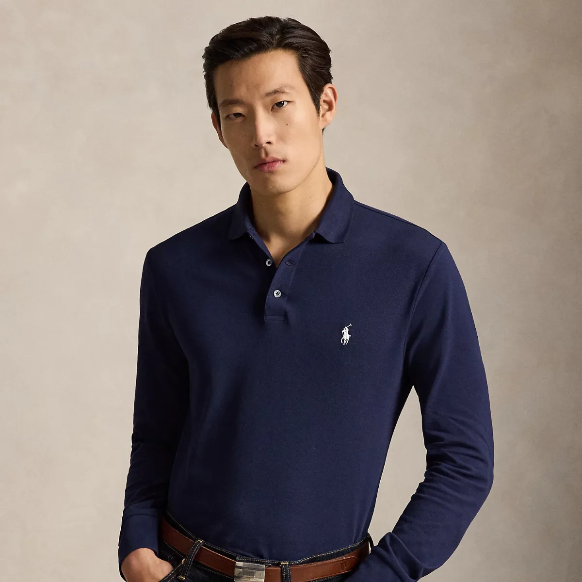 Custom Slim Fit Stretch Mesh Polo Shirt