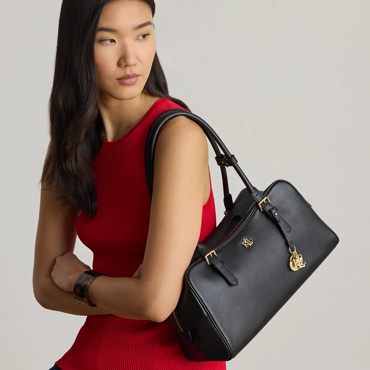Large Leather Marcy Zip Satchel