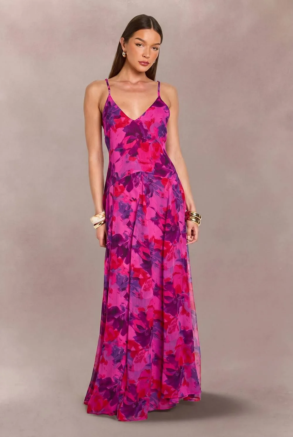 Strappy Cami Floor Sweeping Floral Maxi Dress by boohoo