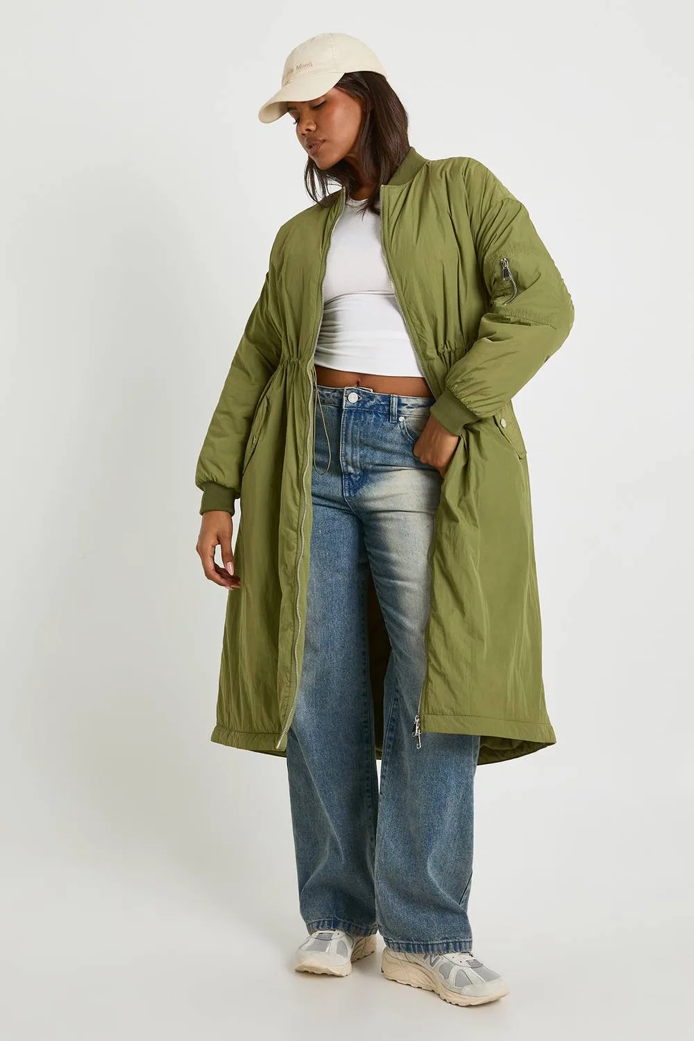 Maxi Cinched Bomber Jacket by boohoo