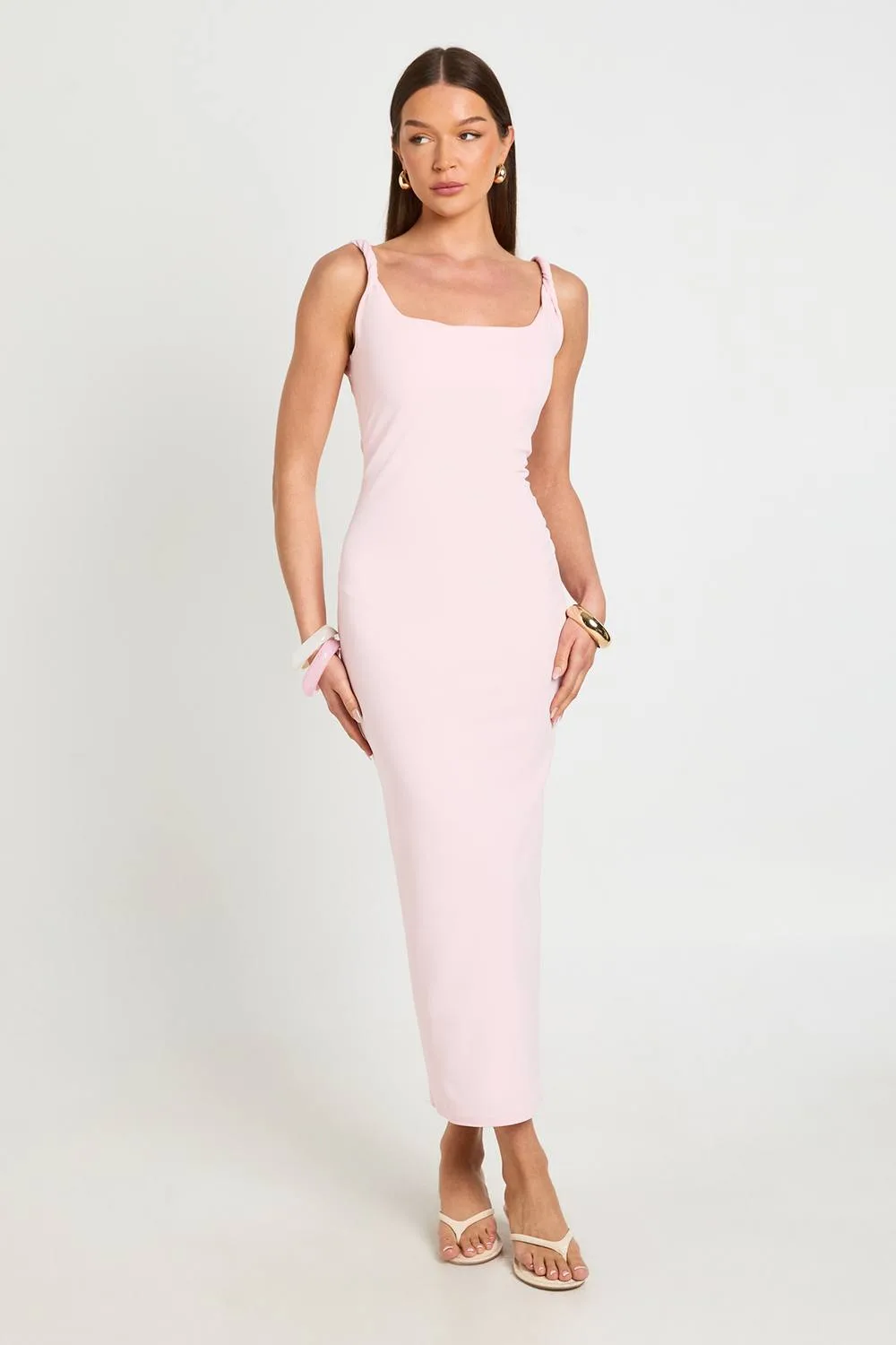 Jersey Crepe Twist Strap Midaxi Dress by boohoo