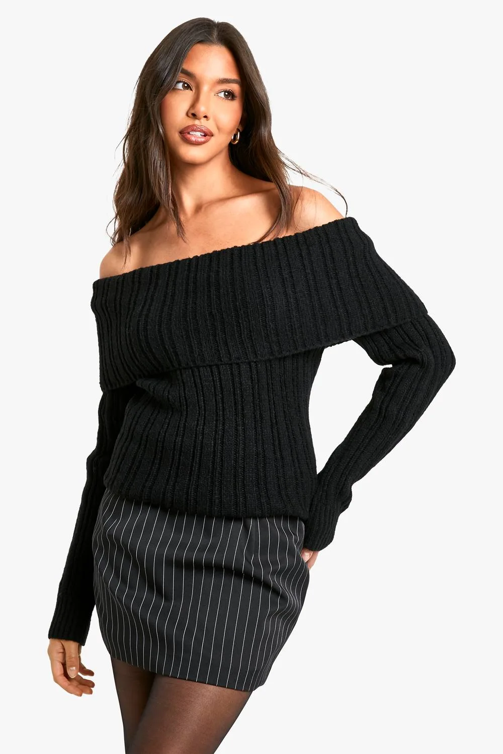 Pinstripe Micro Mini Skirt by boohoo