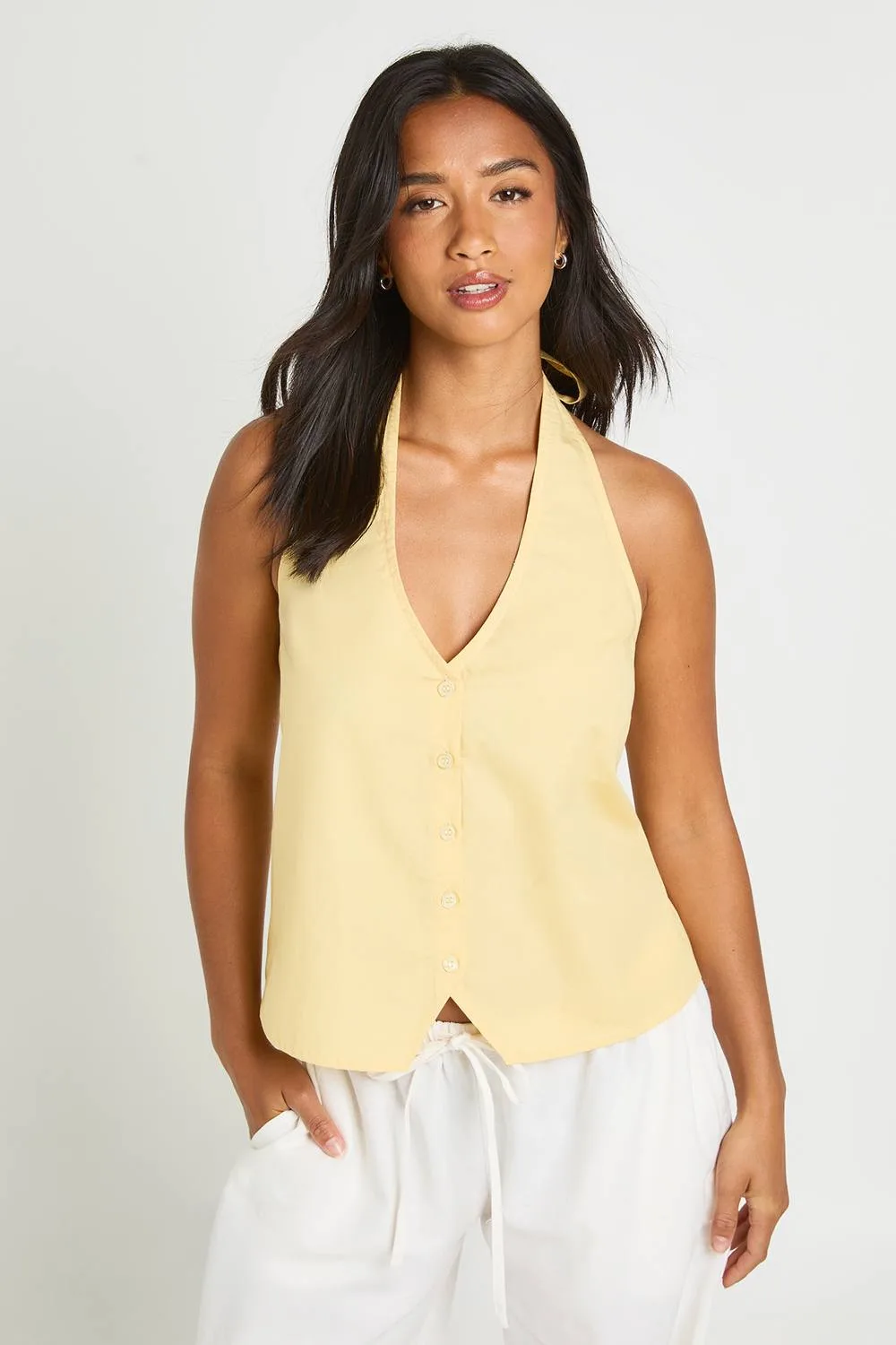 Relaxed Fit Halterneck Waistcoat by boohoo