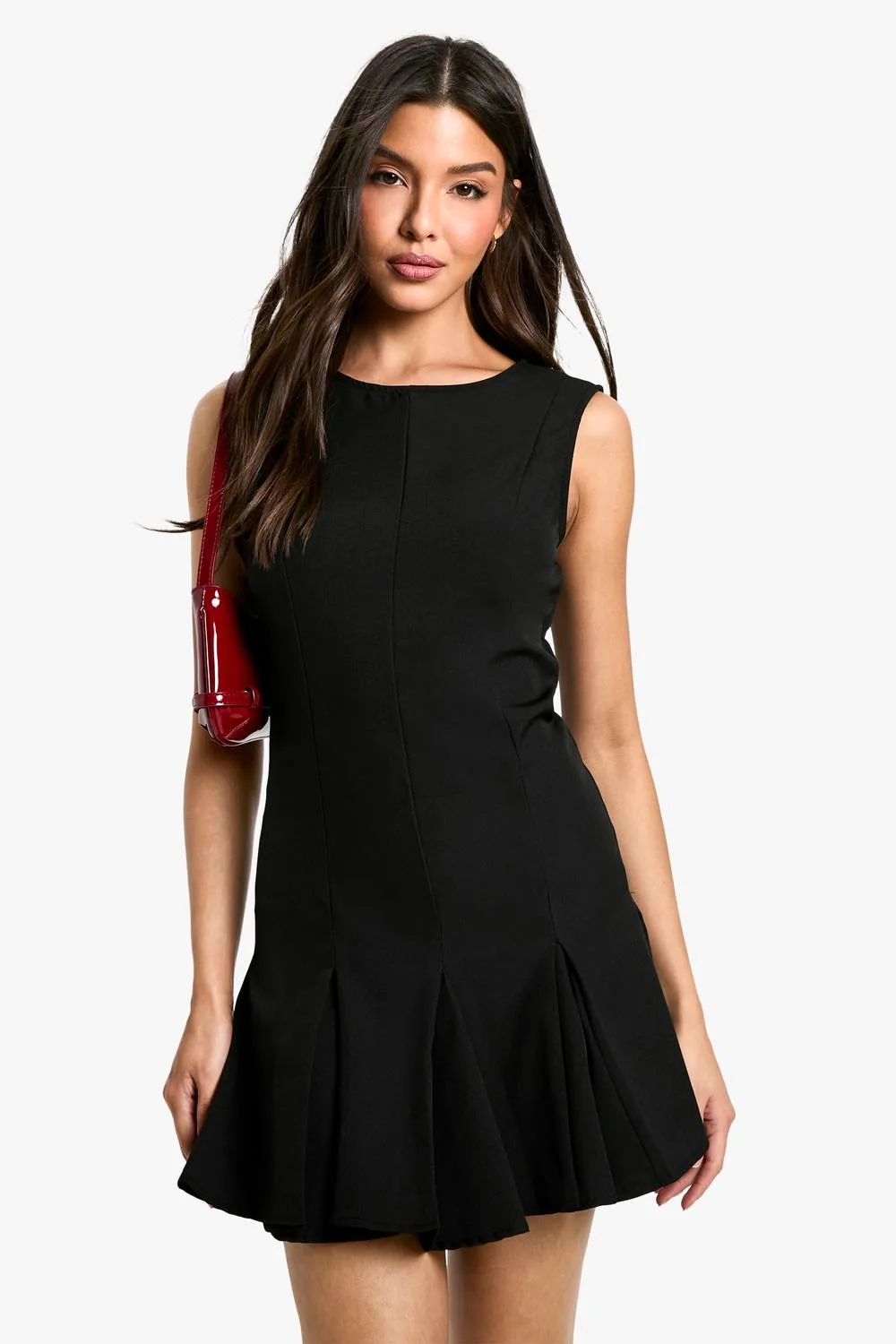 Box Pleat Tailored Mini Dress by boohoo