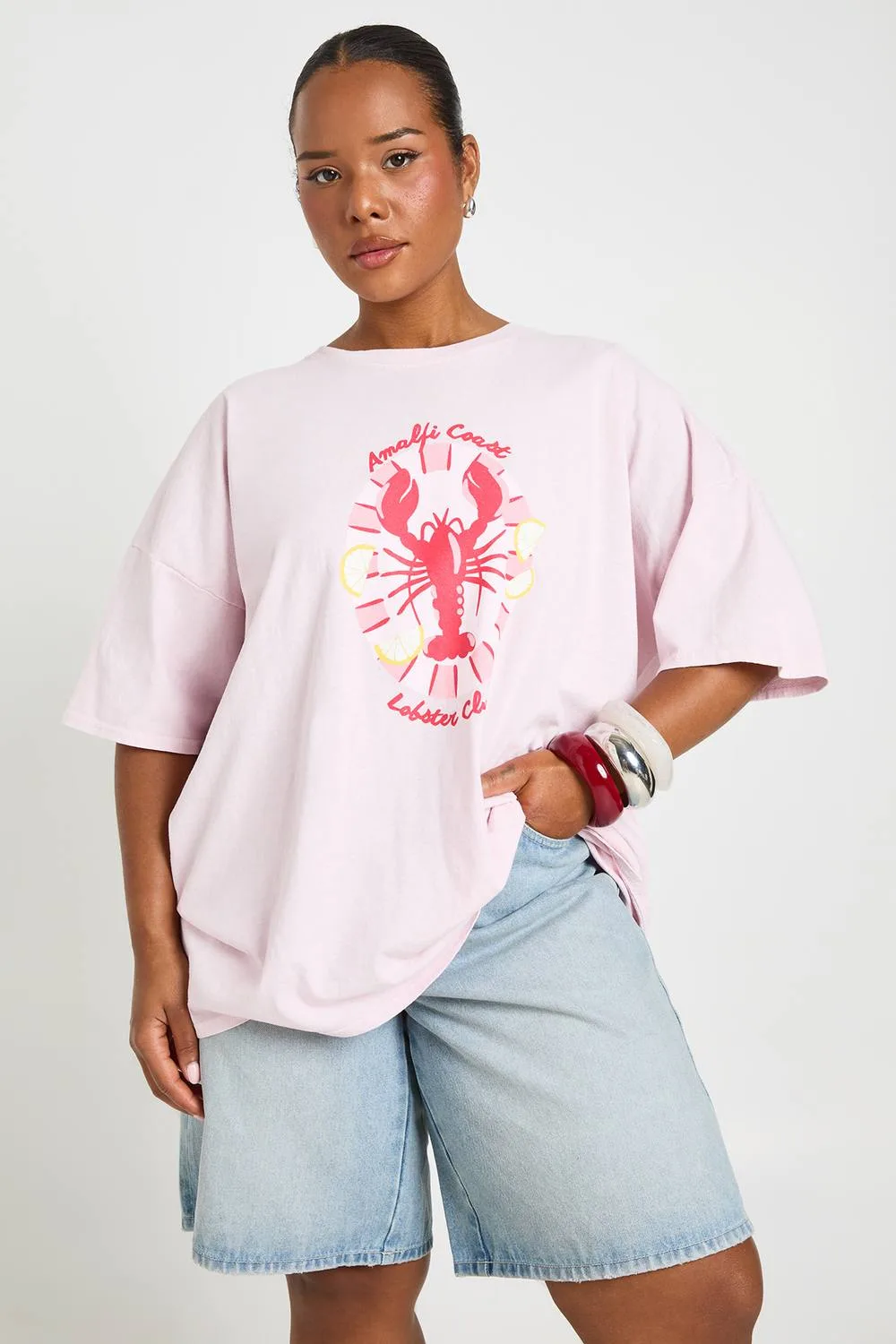 Amalfi Lobster Printed T-Shirt by boohoo