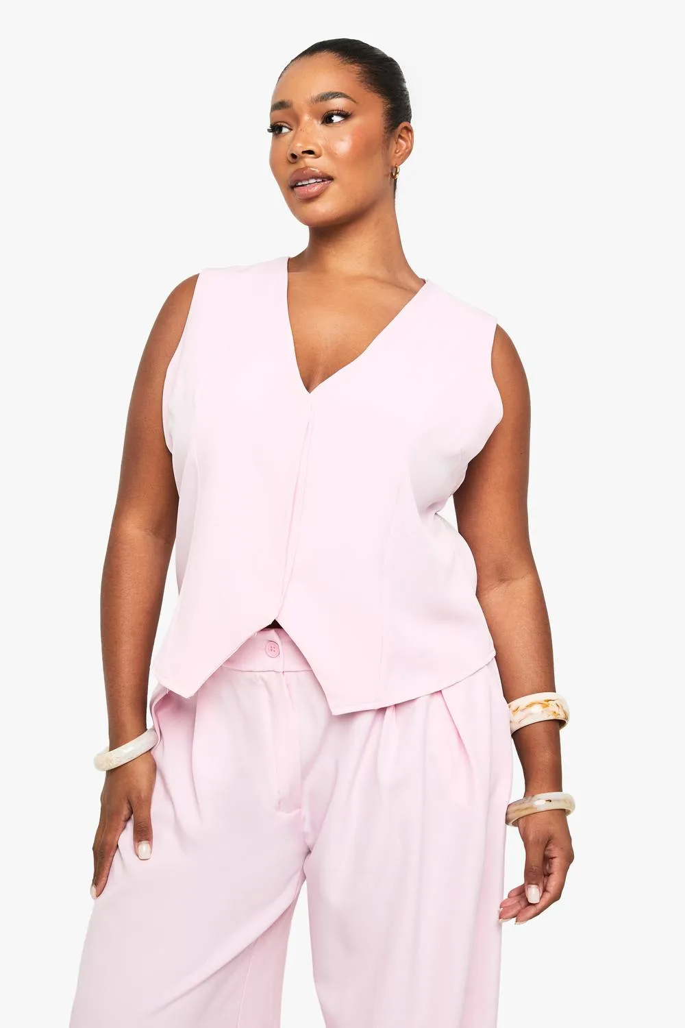 Concealed Lapel Waistcoat by boohoo