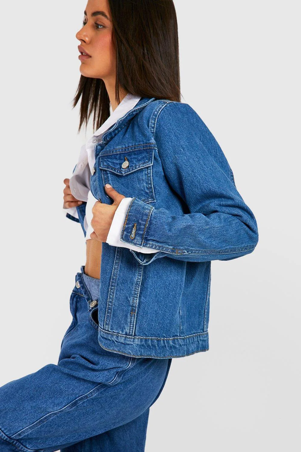 Denim Western Jacket by boohoo