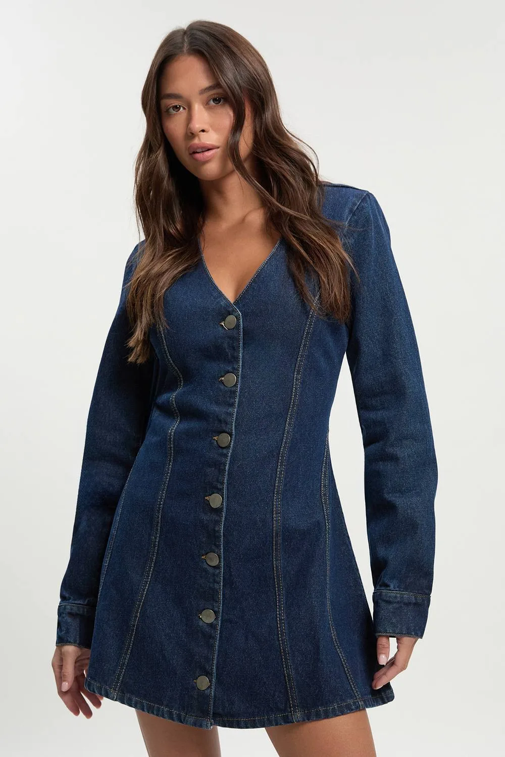 Flare Long Sleeve Mini Dress by boohoo