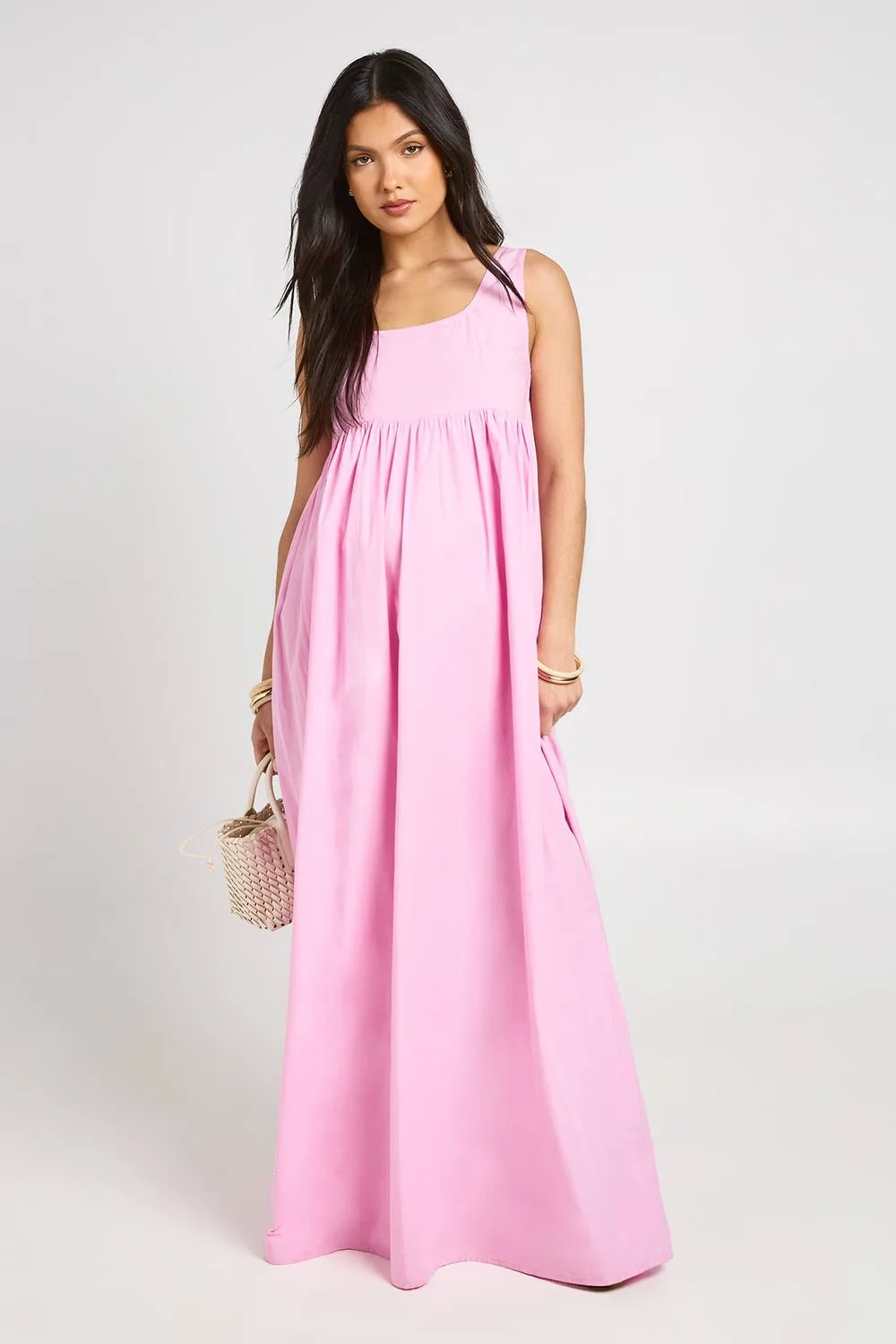 Maternity Square Neck Maxi Dress by boohoo