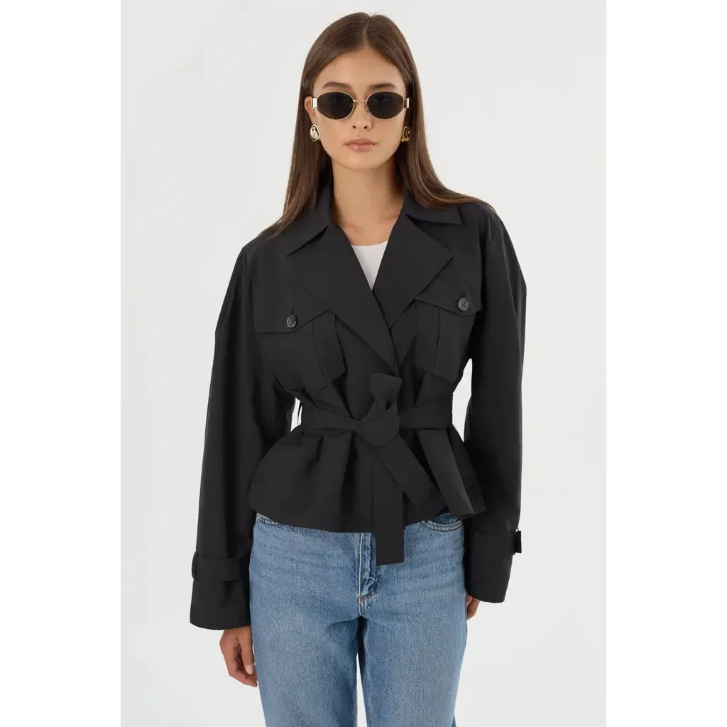 Quinn Cropped Trench Coat by LAMARQUE