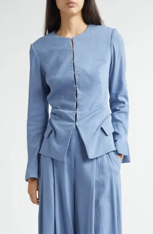 Slubbed Tucked Jacket by Lela Rose
