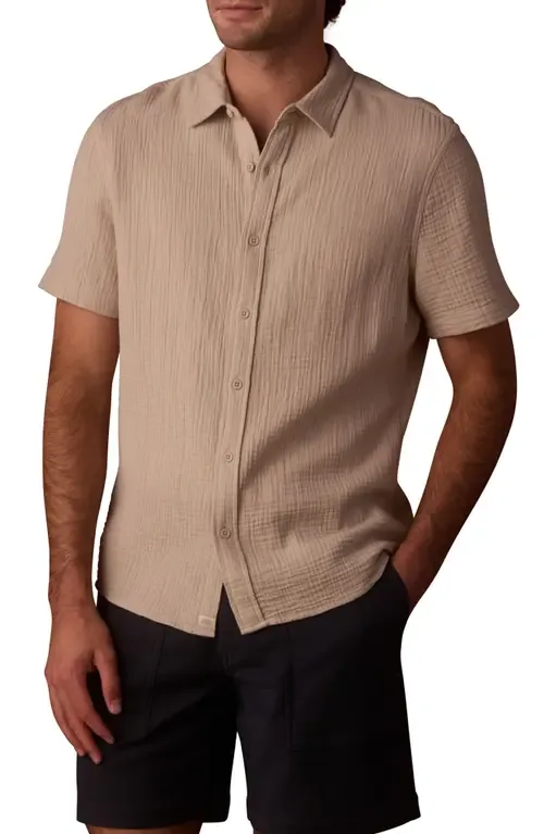 Kalo Cotton Gauze Short Sleeve Button-Up Shirt by The Normal Brand