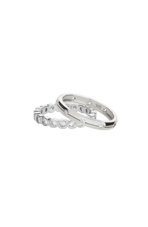 18K Gold Plated Sterling Silver Shining Elegance Ring Duo Set Gift Idea by Bearfruit Jewelry