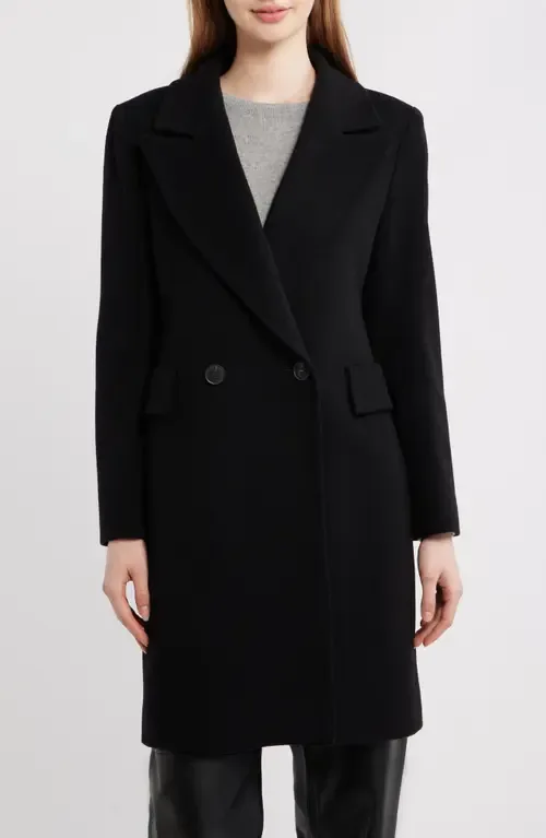 Cara Loro Piana Cashmere & Wool Peak Lapel Coat by Fleurette