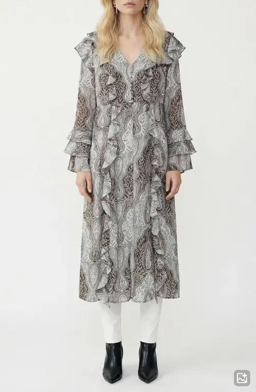 Tara Leaf Print Button Front Longline Cardigan by VERO MODA