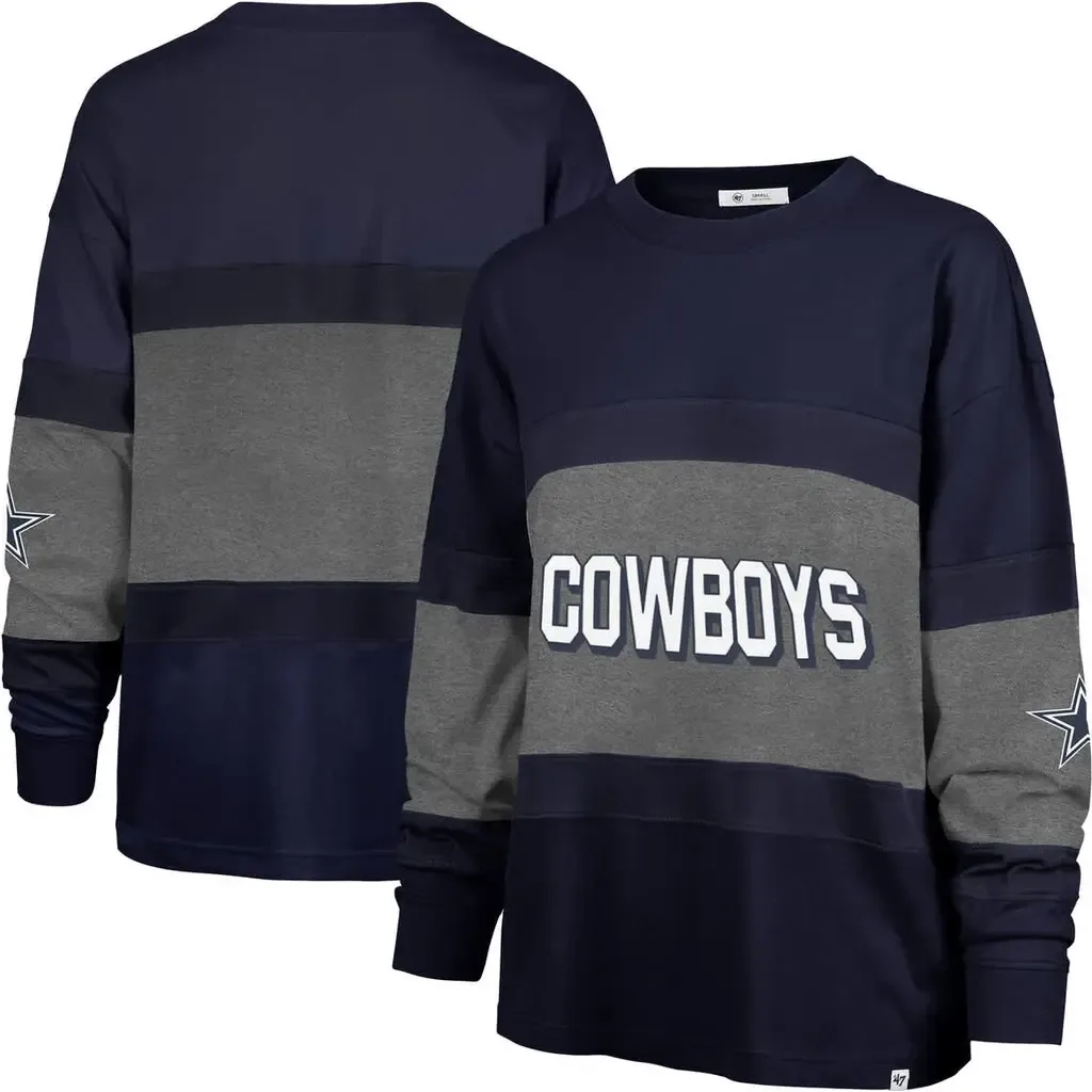 '47 Navy Dallas Cowboys Breezyway Archive Long Sleeve T-Shirt by '47