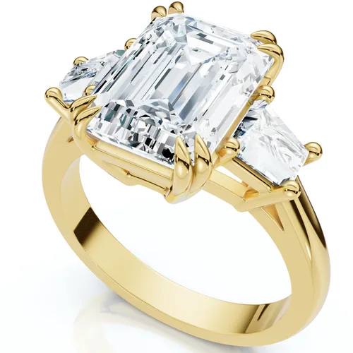 Certified 4.40Ct Emerald Diamond Engagement Ring 14k Gold or Platinum Lab Grown by Bliss Diamond
