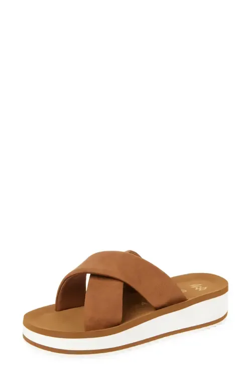 Gwen Criscross Platform Slide Sandal by Malvados
