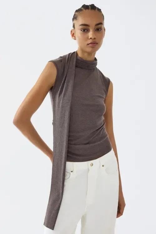 Top with Scarf Collar by H&M