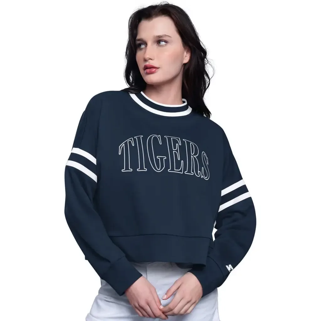 Detroit Tigers Power Play Cropped Pullover Sweatshirt by STARTER