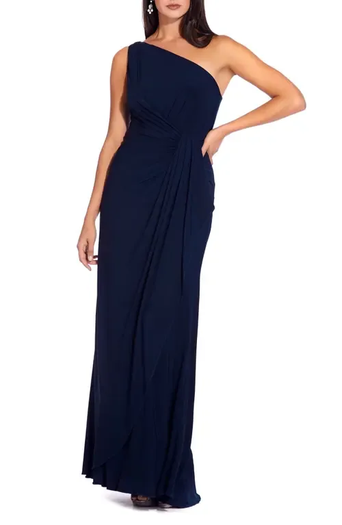 One-Shoulder Jersey Gown by Adrianna Papell
