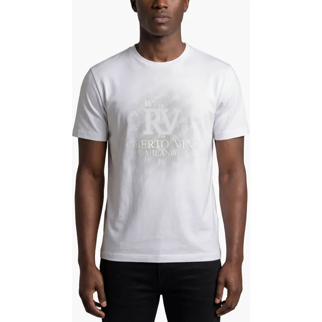 RV Tonal Logo Slim Fit Stretch Cotton T-Shirt by Roberto Vino