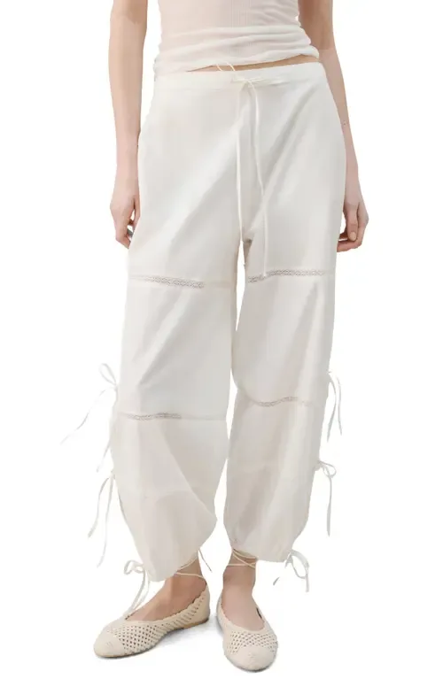 Lace & Bow Detail Cotton Pants by MANGO
