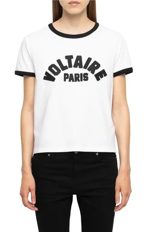 Alys Voltaire Paris Appliqué Cotton Graphic T-Shirt by Zadig & Voltaire