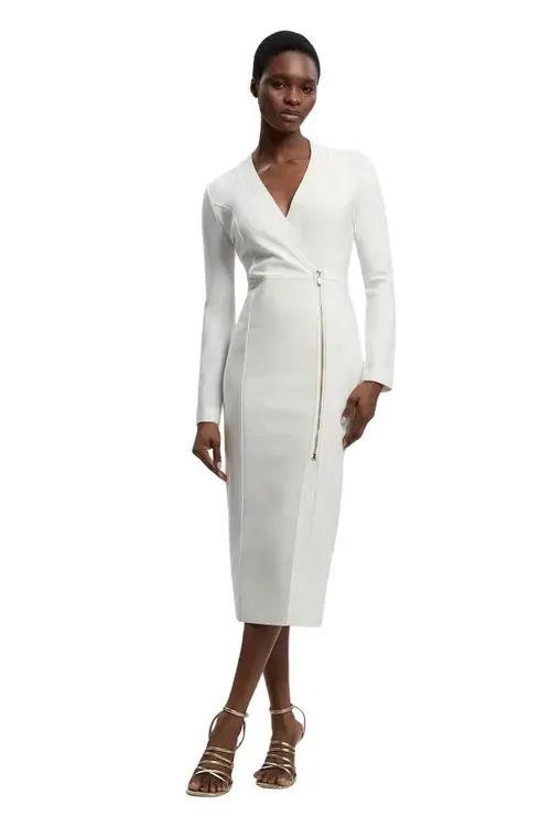Bandage Zip Detail Midi Dress by Karen Millen